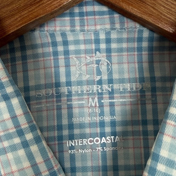 Southern Tide Kids Intercoastal Plaid Button Down Shirt Long Sleeve Size M 8-10 - Picture 4 of 11